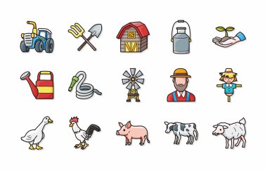Tarım ve tarım Icons set, eps10