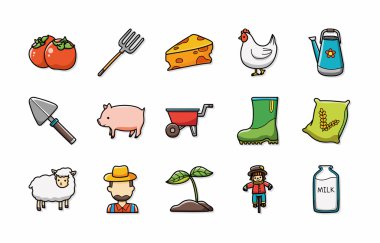 Tarım ve tarım Icons set, eps10