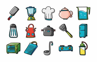 Mutfak ve pişirme Icons set, eps10