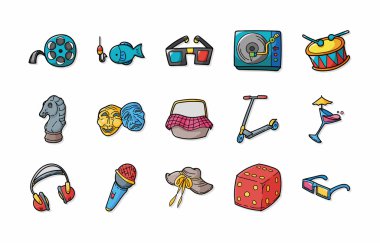 Eğlence ve hobi simgeleri hazır, eps10