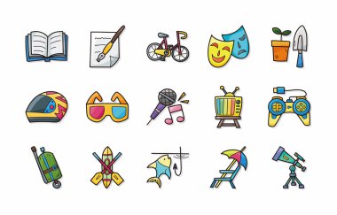 Eğlence ve hobi simgeleri hazır, eps10