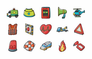 Acil durum ve yangın simgeler kümesi, eps10