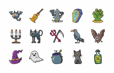 Cadılar Bayramı partisi simgeler kümesi, eps10