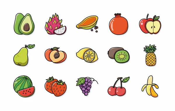 과일 및 야채 아이콘 세트, eps10 — 스톡 사진