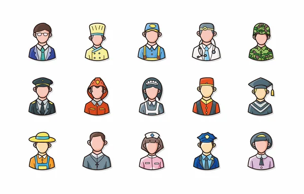 People occupations icons set,eps10 — Stock Photo, Image