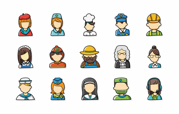 People occupations icons set, eps10 — стоковое фото