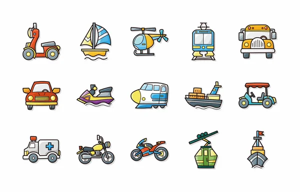 Conjunto de ícones de transporte, eps10 — Fotografia de Stock
