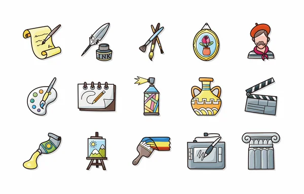 Art and drawing icons set,eps10 — Stock Photo, Image