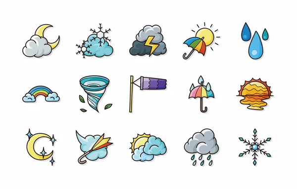 Weather icons set,eps10 — Stock Photo, Image