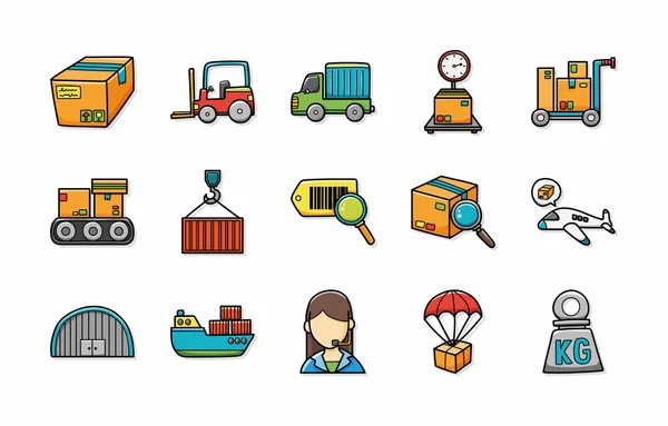 Logistic and shipping icons set, eps10 — стоковое фото