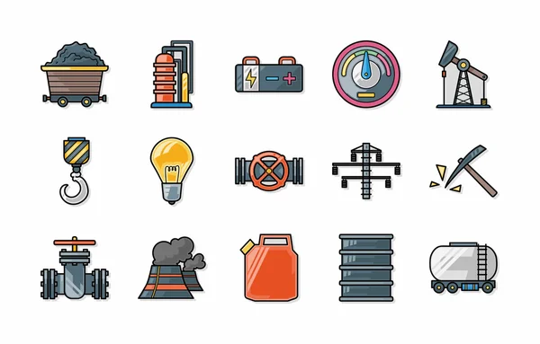 Набор промышленных и заводских иконок, епс10 — стоковое фото