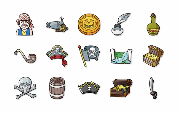 Pirate icons set, eps10 — стоковое фото