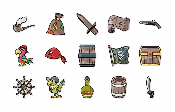 Pirate icons set, eps10 — стоковое фото