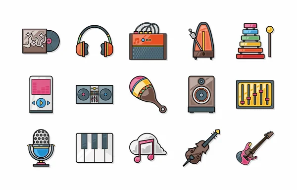 Muziek iconen set, eps10 — Stockfoto