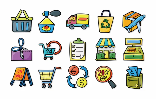 Shopping Icons Set, eps10 — Stockfoto