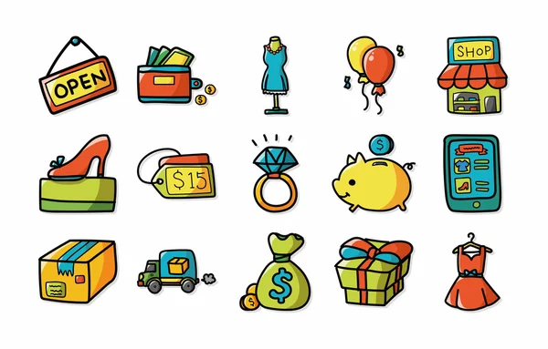 Shopping Icons Set, eps10 — Stockfoto