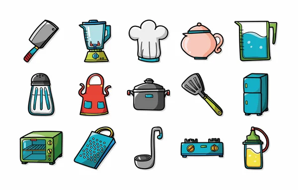 Conjunto de iconos de cocina y cocina, eps10 — Foto de Stock