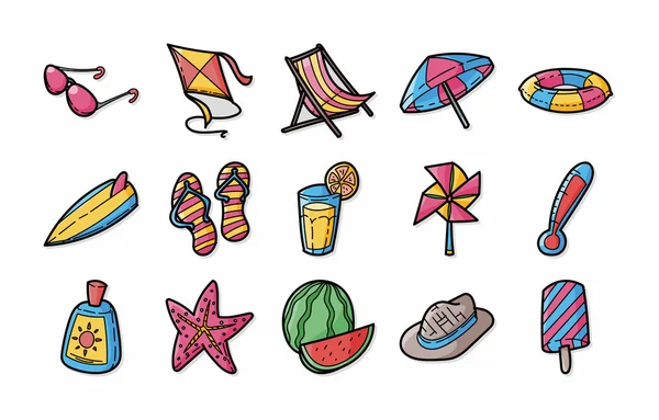 Yaz ve plaj simgeler kümesi, eps10