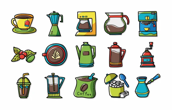 Coffee and tea icons set,eps10 — Stock Photo, Image