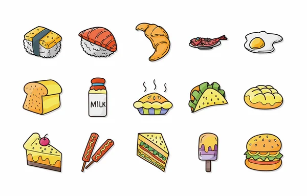 Food and drinks icons set,eps10 — Stock Photo, Image