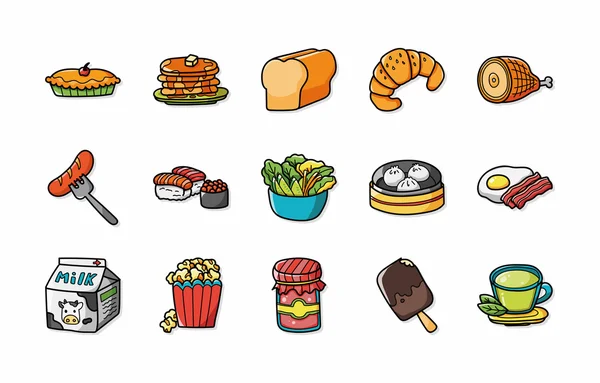 Conjunto de iconos de alimentos y bebidas, eps10 — Foto de Stock