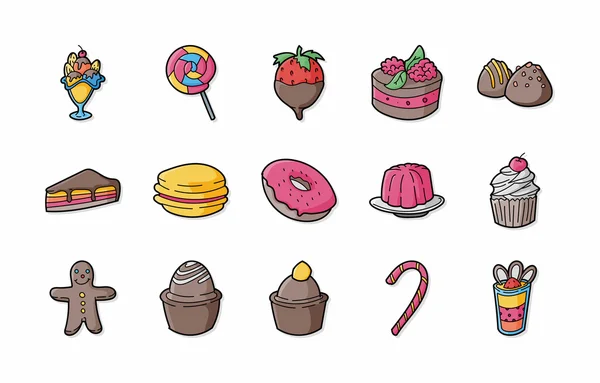 Conjunto de ícones de sobremesa e doces, eps10 — Fotografia de Stock