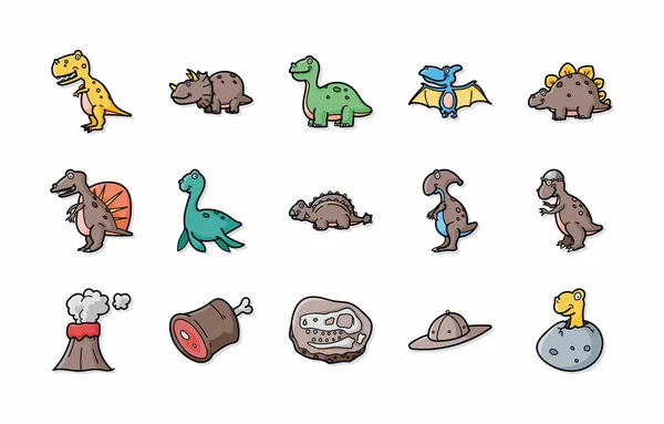 Dinosaurs icons set,eps10 — Stock Photo, Image