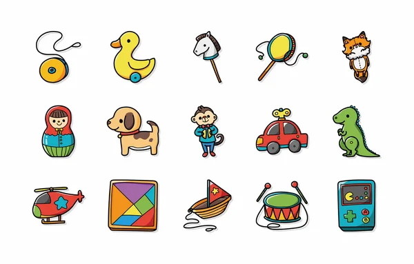 Conjunto de iconos de juguetes para niños, eps10 — Foto de Stock