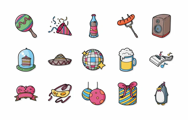 Party and Celebration icons set,eps10 — Stock Photo, Image