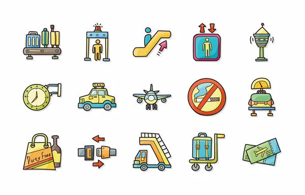Conjunto de iconos de señal de aeropuerto, eps10 — Foto de Stock