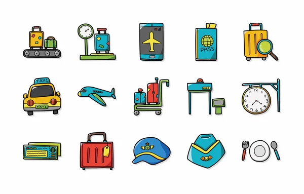 Set di icone segnaletiche per l'aeroporto, eps10 — Foto Stock
