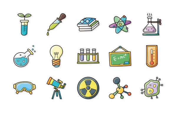 Kemi och vetenskap ikoner set, eps10 — Stockfoto