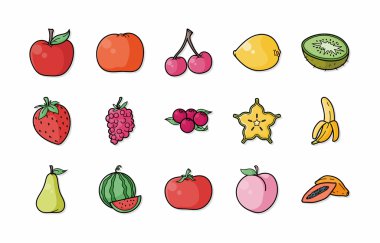 Meyve ve sebze simgeler kümesi, eps10