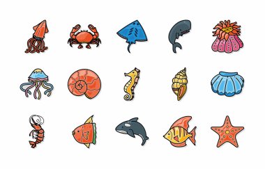 Okyanus ve deniz simgeler kümesi, eps10