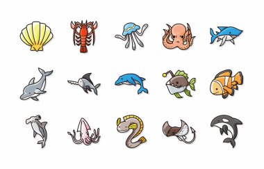 Okyanus ve deniz simgeler kümesi, eps10