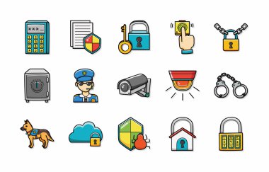 Güvenlik ve güvenli Icons set, eps10