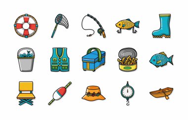 Balık tutma simgeler kümesi, eps10