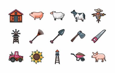 Tarım ve tarım Icons set, eps10