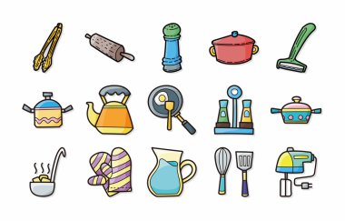 Mutfak ve pişirme Icons set, eps10