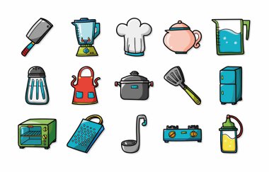 Kitchen and cooking icons set,eps10 clipart