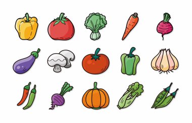 Sebze ve meyve simgeler kümesi, eps10