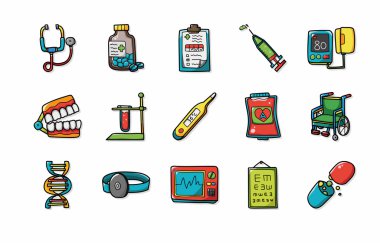 Hastane ve tıp Icons set, eps10