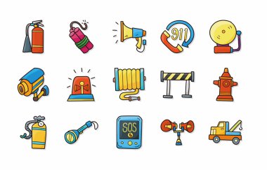 Acil durum ve yangın simgeler kümesi, eps10