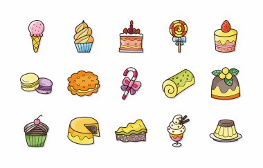 Tatlı ve tatlılar simgeler kümesi, eps10