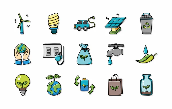 Conjunto de ícones de ecologia e reciclagem, eps10 — Vetor de Stock