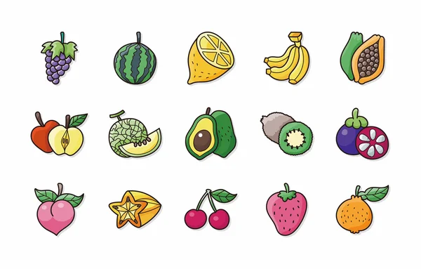 Obst und Gemüse Symbolset, Eps10 — Stockvektor