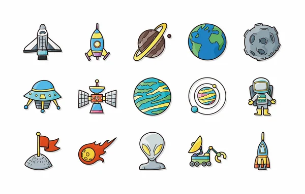 Conjunto de ícones de espaço e astrologia, eps10 — Vetor de Stock