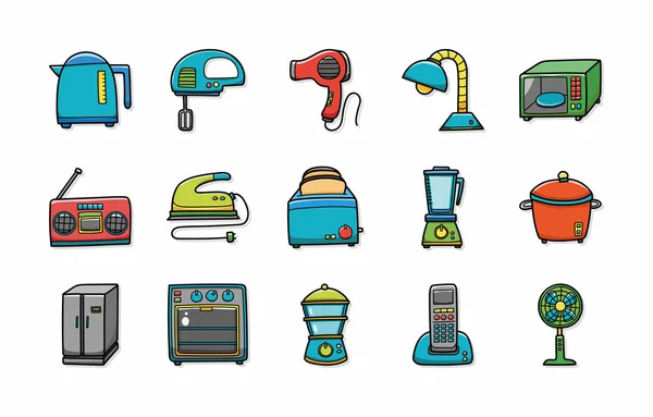 Conjunto de iconos de electrodomésticos, eps10 — Vector de stock