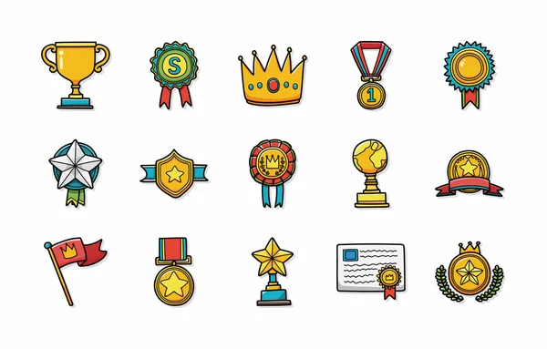 Conjunto de premios e iconos de trofeos, eps10 — Vector de stock