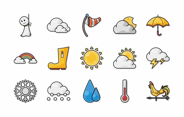 Conjunto de iconos meteorológicos, eps10 — Vector de stock